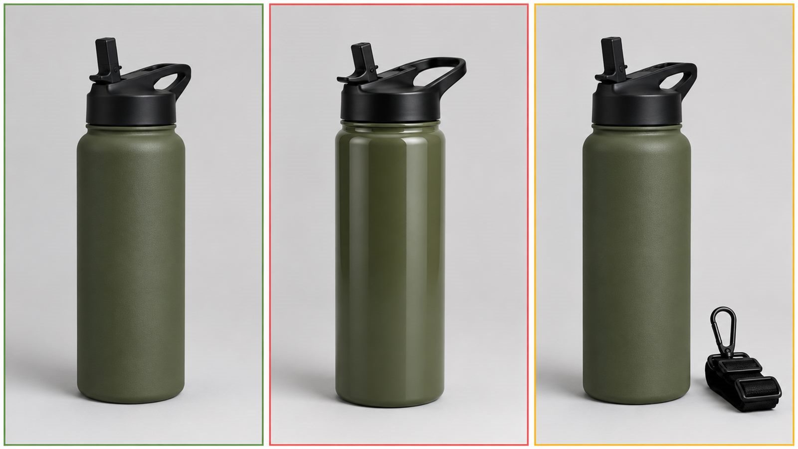 QA comparison showing rejected AI product image errors and approved Amazon listing image corrections