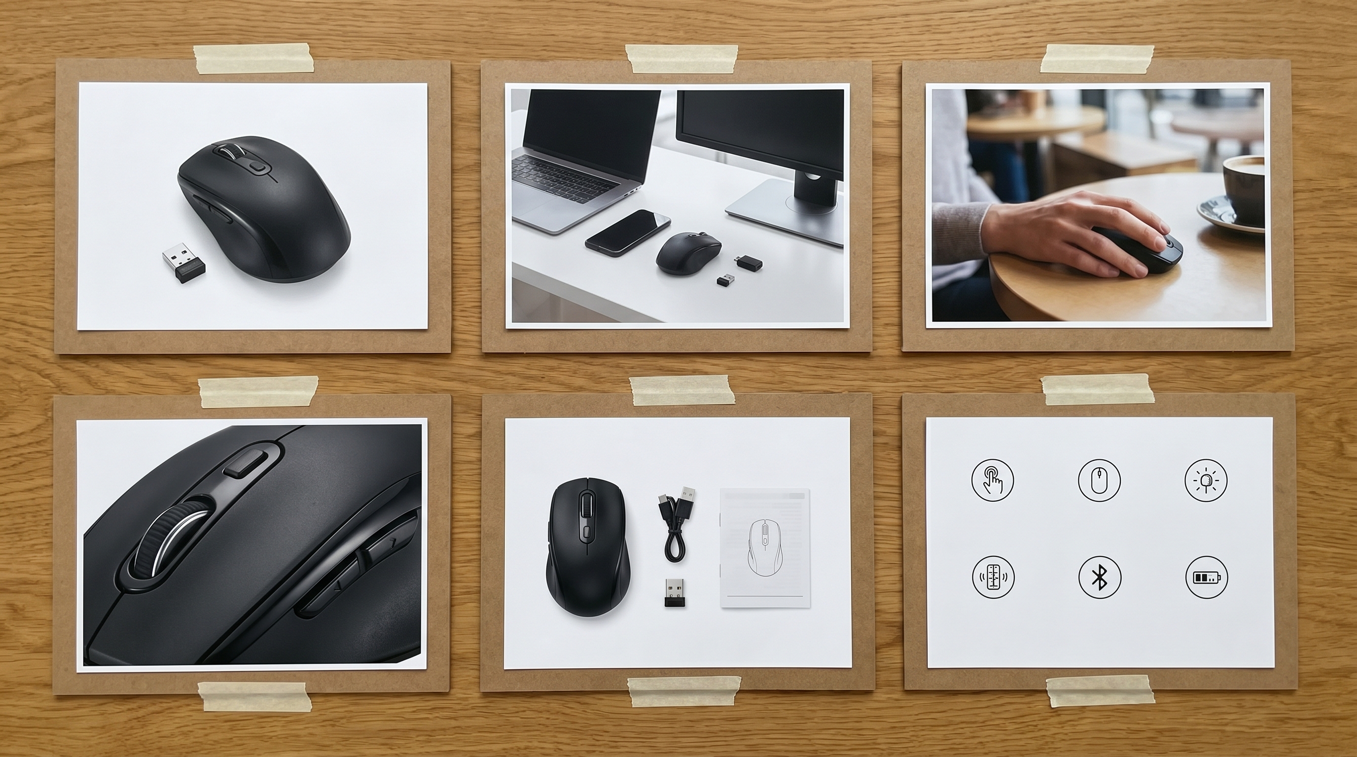 Amazon PDP image stack planning board with main image, detail close-up, lifestyle scene, and included parts layout