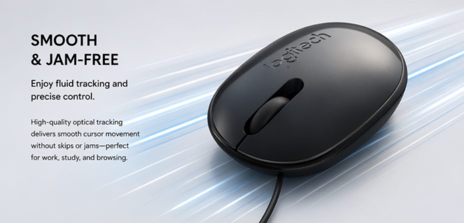 Amazon PDP image stack example with a product feature visual for smooth and jam-free mouse tracking